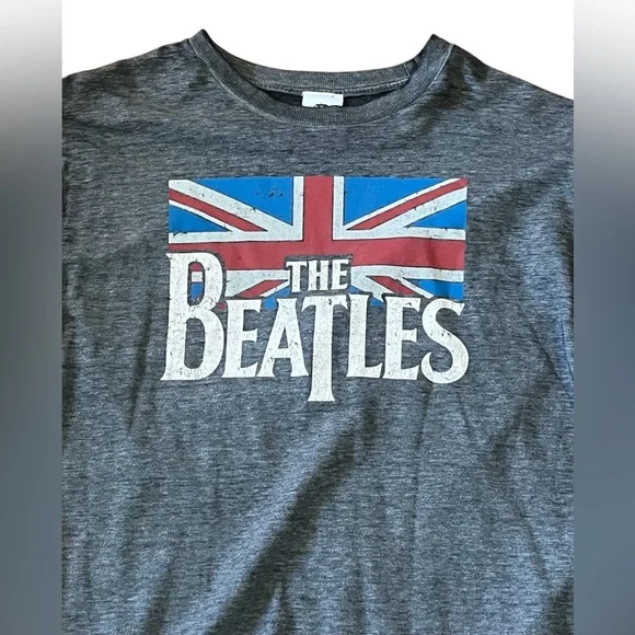 The Beatles Screen Print Long Sleeve Gray Pullover Sweatshirt NWOT Sz Men’s 2XL - Picture 3 of 5